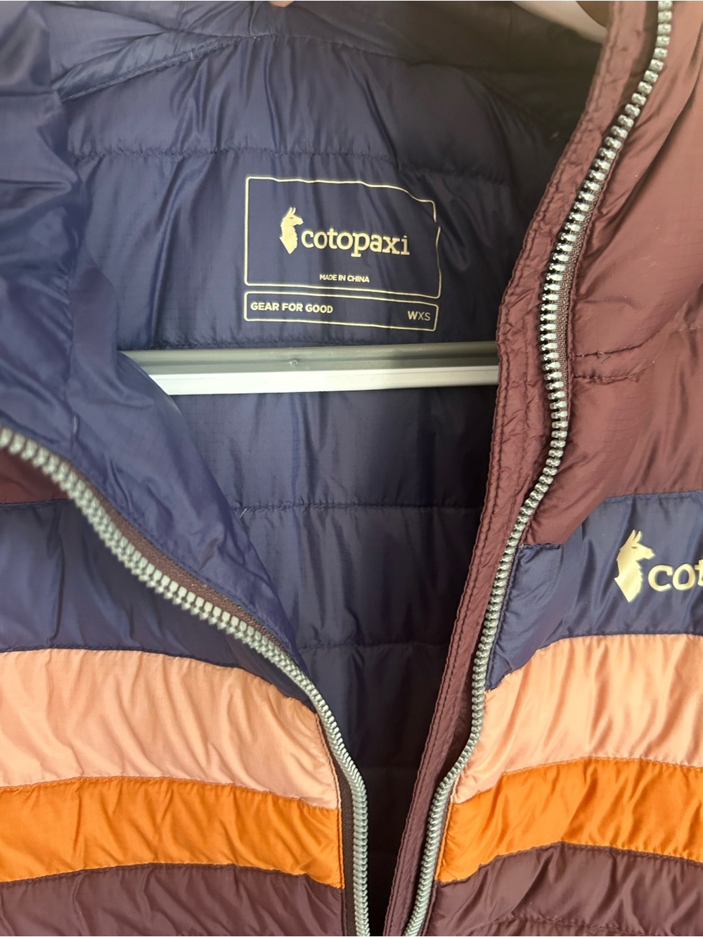 cotopaxi Maroon Hooded Long Down Puffer Coat - Picture 3 of 3